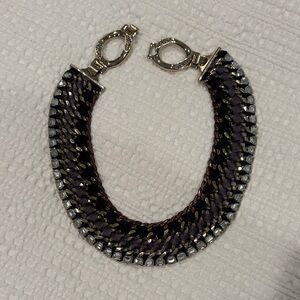 Woven Chain Crystal Accent Bracelet - Black and Silver - Stella & Dot